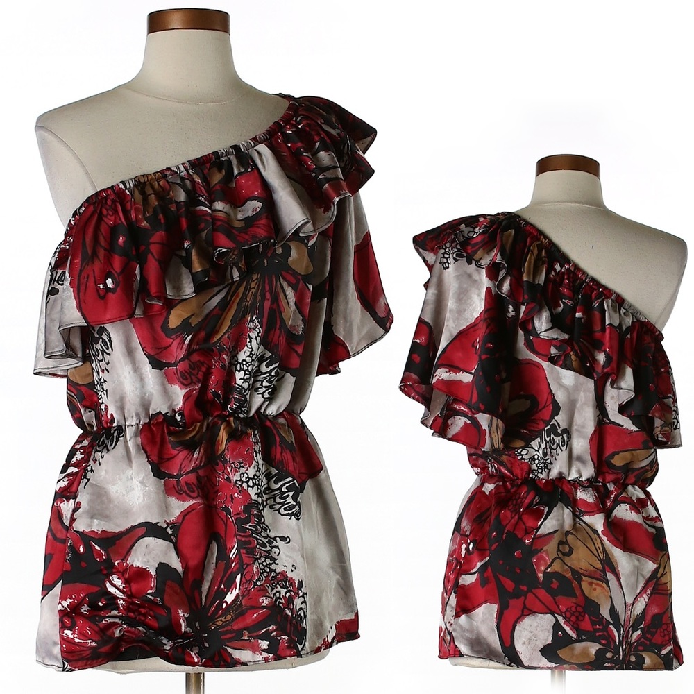 ❤️ Like New Satin One Shoulder Blouse